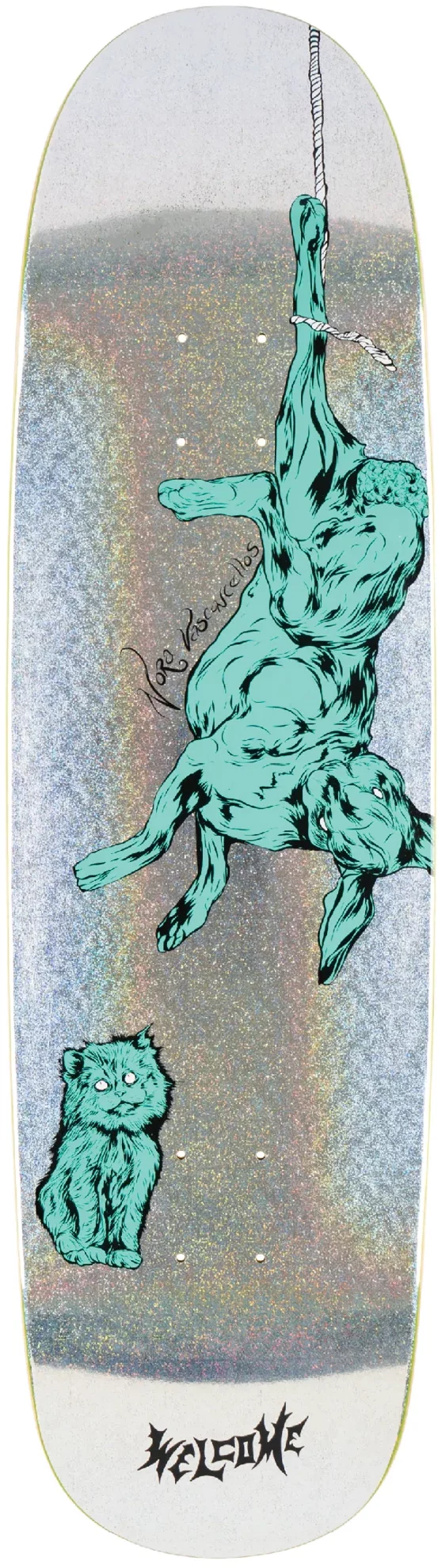 Welcome Nora Fairy Tale 8.8 Sphynx Shape Skateboard Deck - glitter