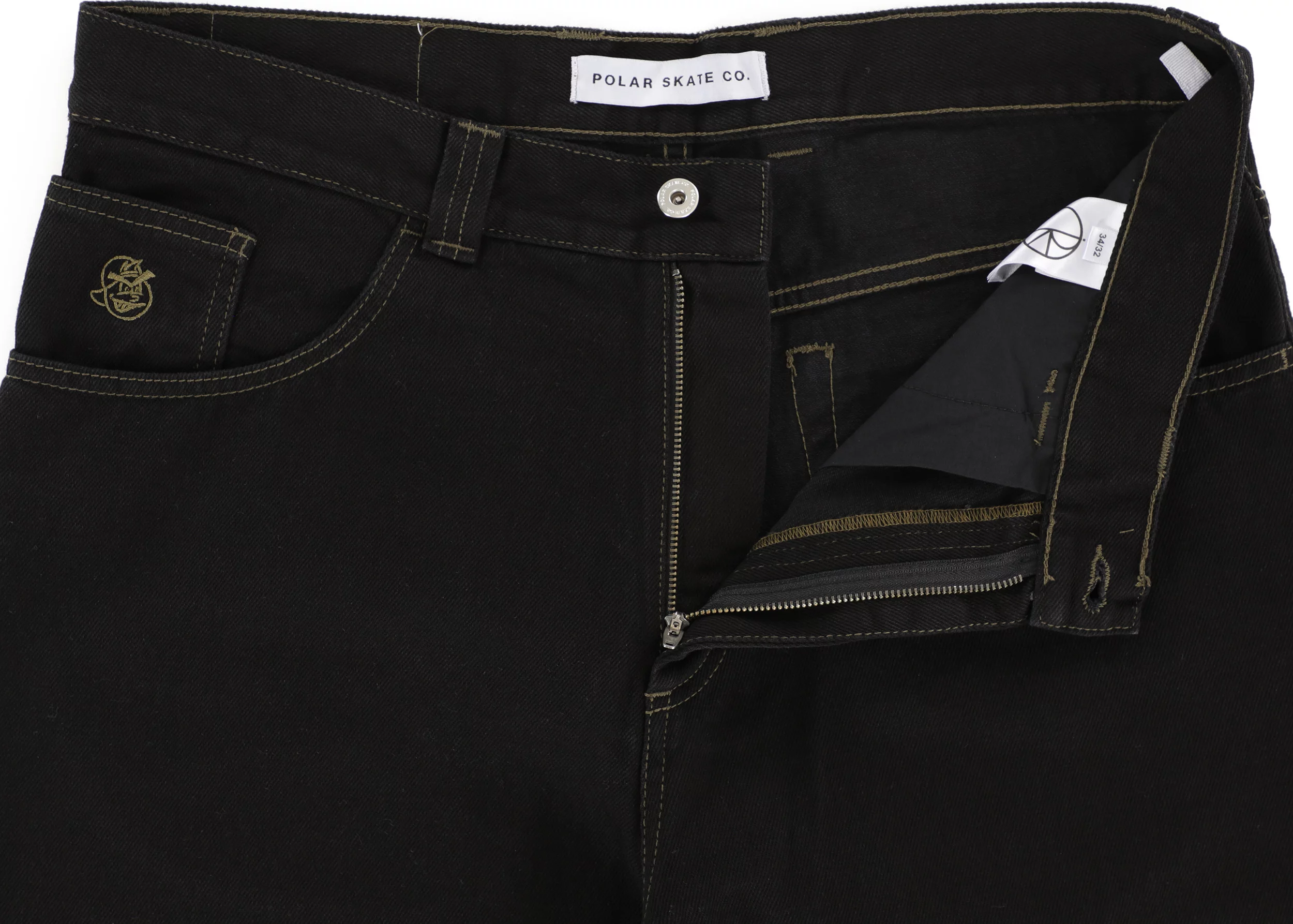 Polar Skate Co. '93! Denim Jeans - black/dark olive | Tactics