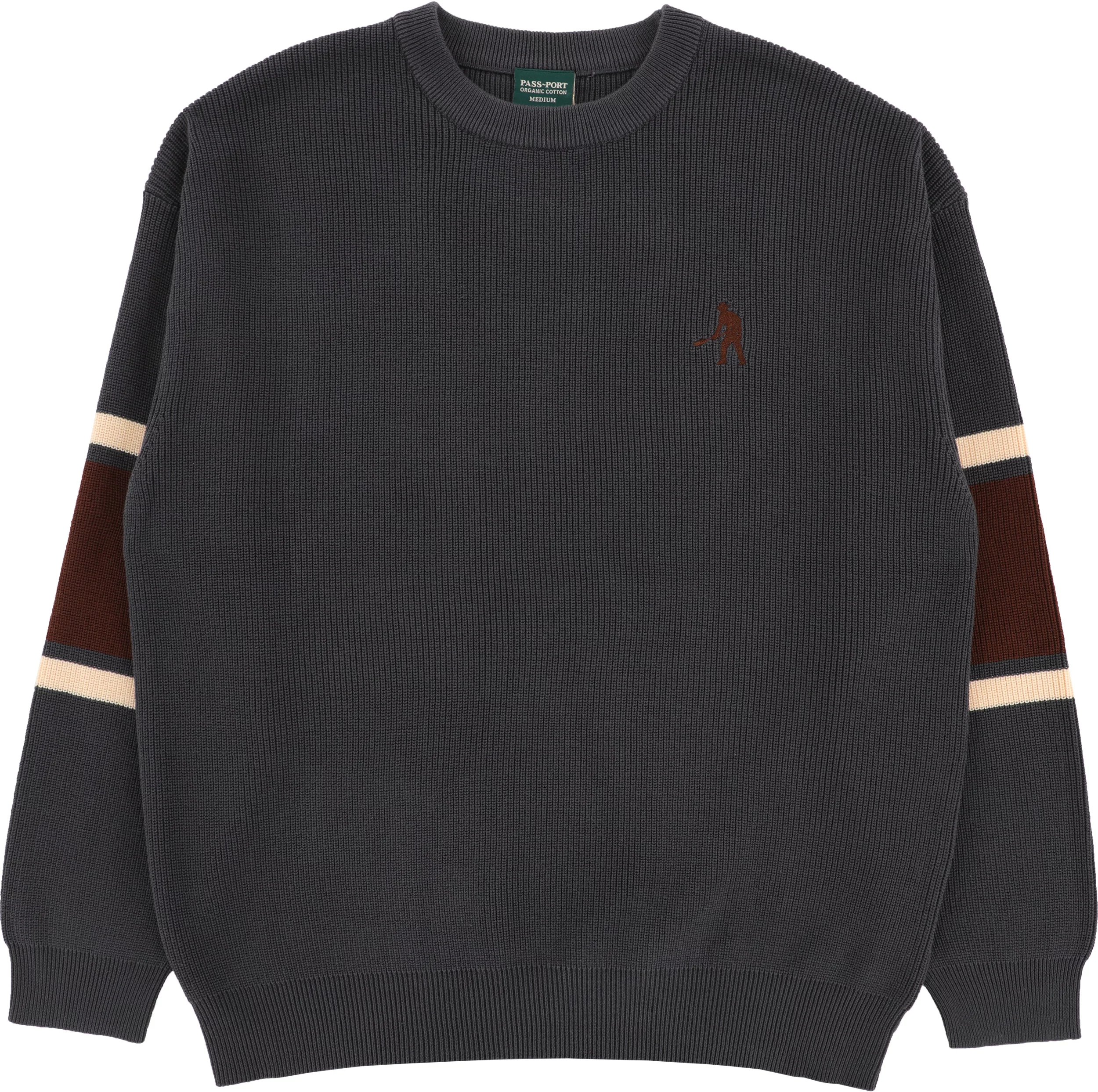 Passport Organic Cotton Stripe Knit Sweater - slate | Tactics