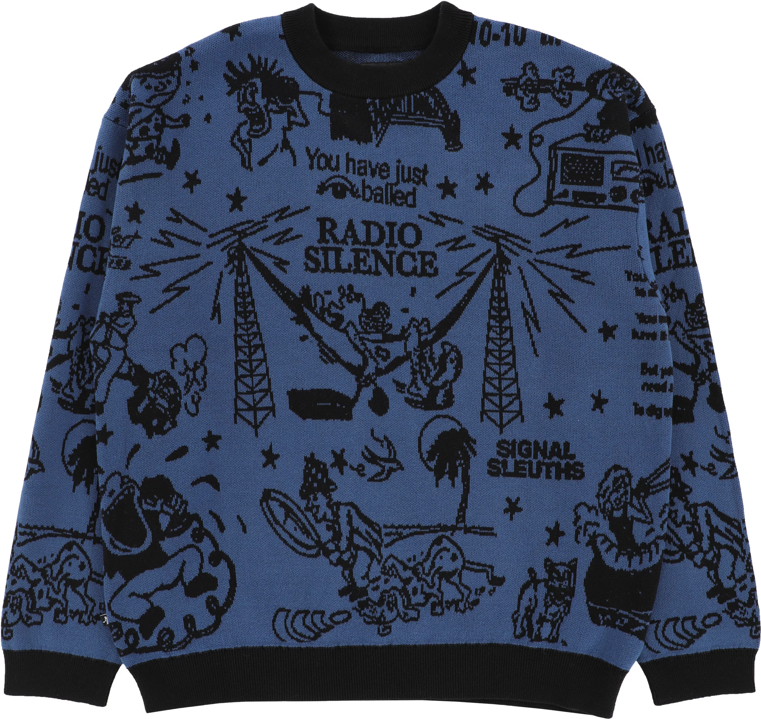 イオレ IORE Accent Sleeve Knit BLACK×BLUE Passport Eyeball Knit Sweater - harbour blue/black | Tactics