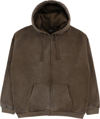Passport Solid Workers Zip Hoodie - washed bark - view large