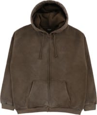 Passport Solid Workers Zip Hoodie - washed bark