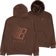 Bronze 56k B Logo Puff Print Hoodie - brown