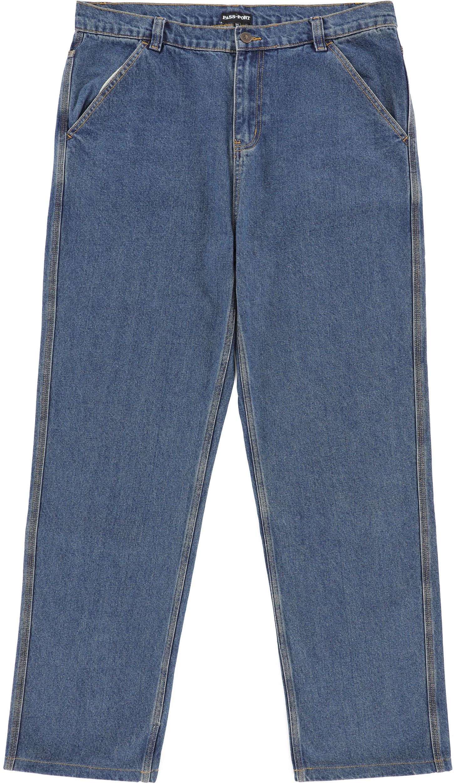 Passport Workers Club Straight Leg Jeans - washed dark indigo