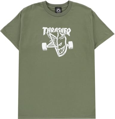 Thrasher Spitfire Thrash & Burn T-Shirt - military green - view large