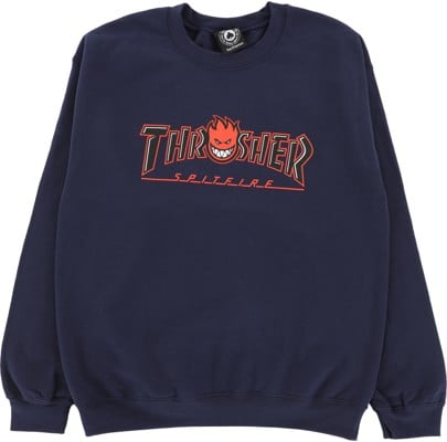 Thrasher Spitfire Big Head Outline Crew Sweatshirt - navy - view large