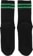 Polar Skate Co. Happy Sad Classic Sock - black/green - reverse