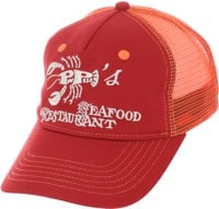Passport Seafood Staff Packers Trucker Hat - lobster red