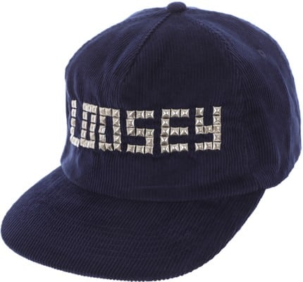 Loosey Studded Snapback Hat - navy corduroy - view large