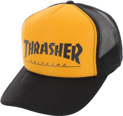 Thrasher Thrasher x Spitfire Trucker Hat - black/gold/black - view large