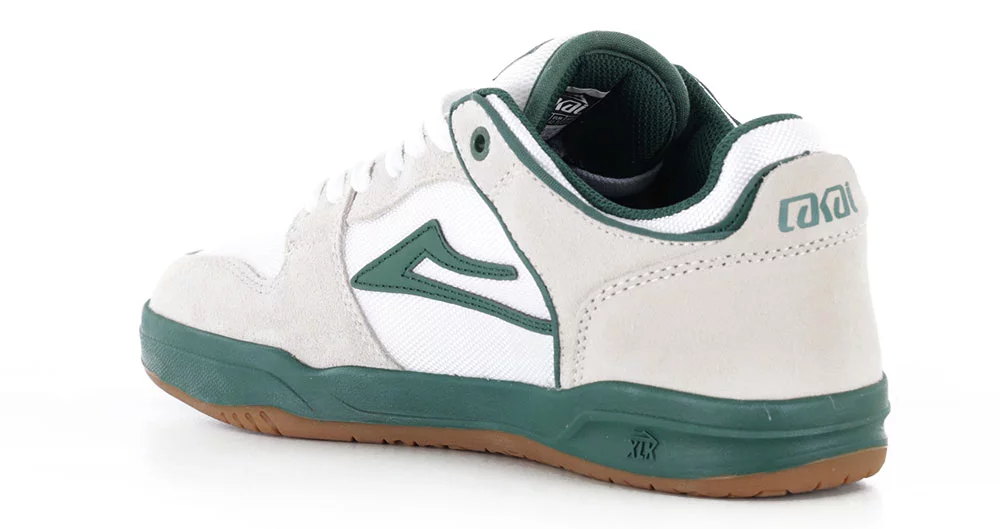 Lakai Telford Low Skate Shoes - white suede/cordura spruce | Tactics
