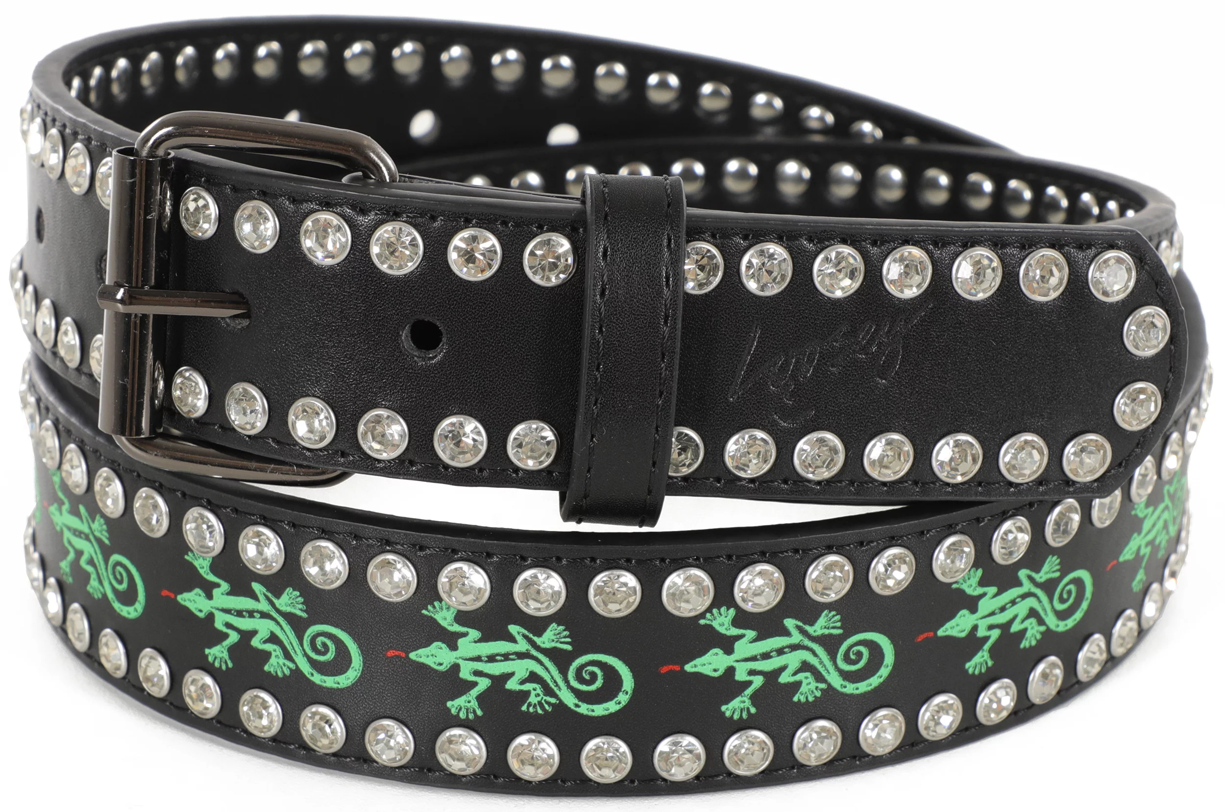 Loosey Gecko Rhinestone Belt - black | Tactics display picture 3