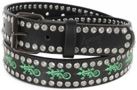 Loosey Gecko Rhinestone Belt - black