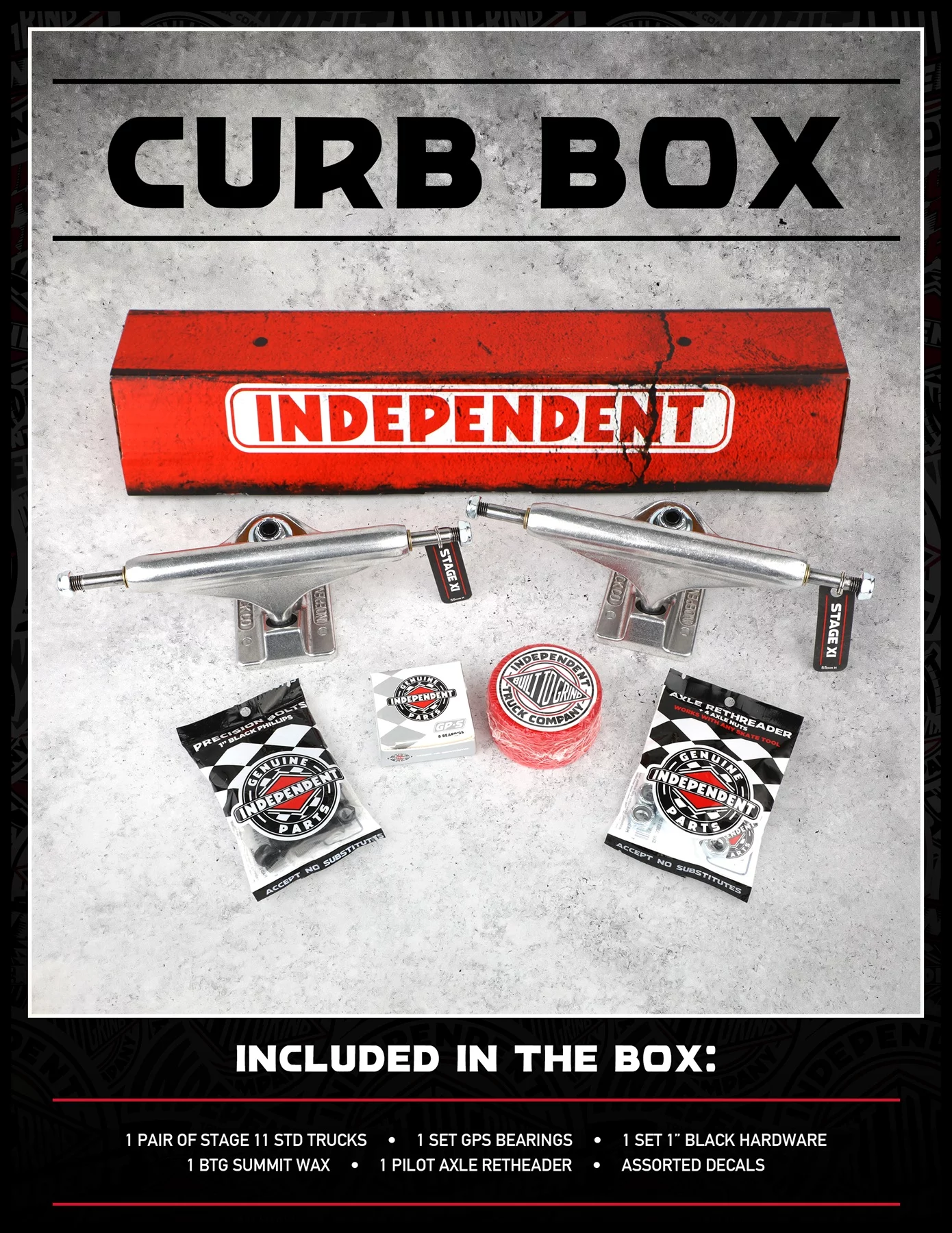 Independent Curb Box Set Skateboard Trucks - red curb box 139