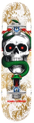 Powell Peralta Skull & Snake Birch 7.75 Complete Skateboard - white/metallic gold - view large