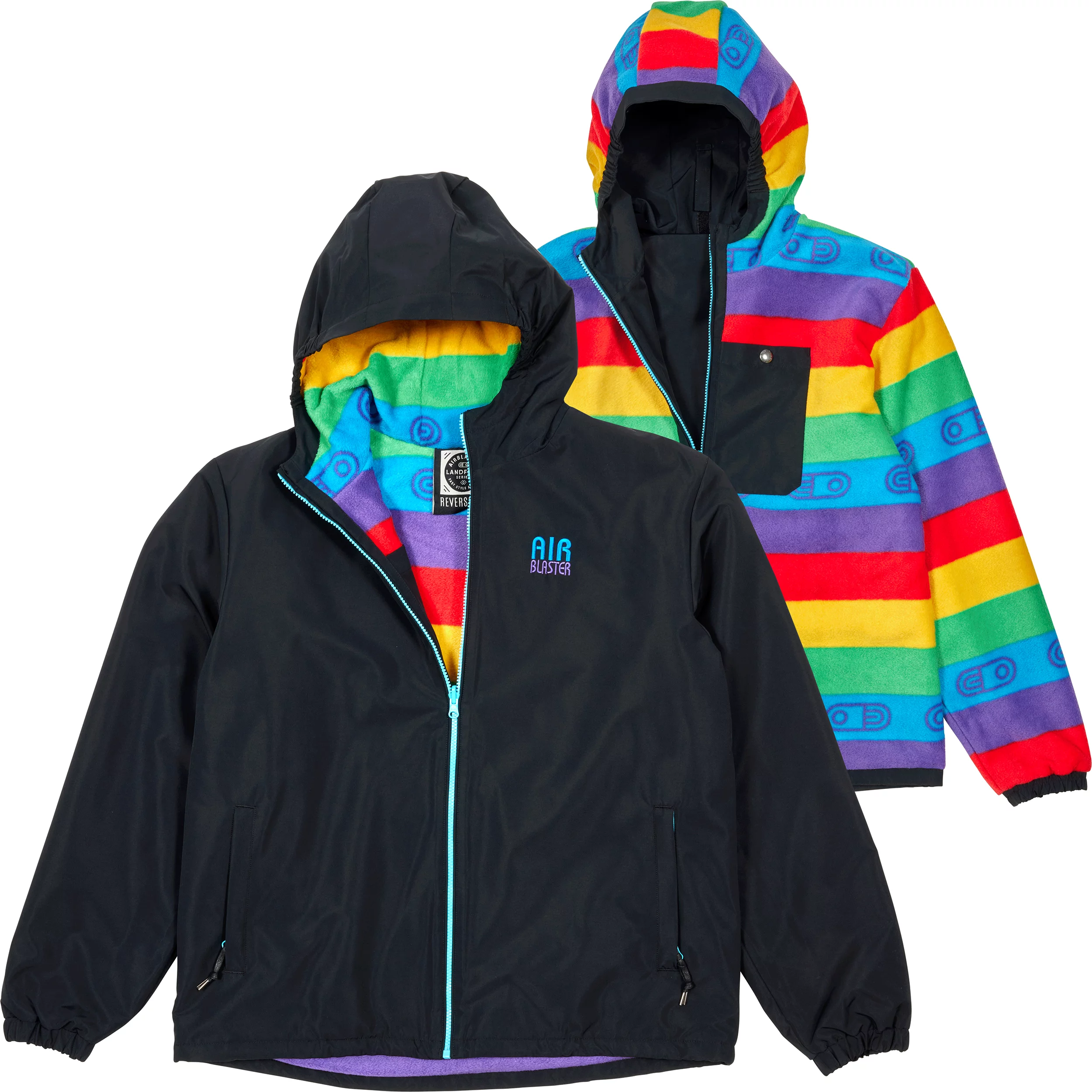 Airblaster Double Puff Reversible Jacket - rainbow stripe | Tactics