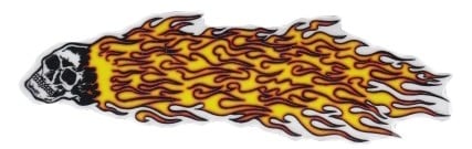 Baker Whizz Kid Sticker - burning skull - view large