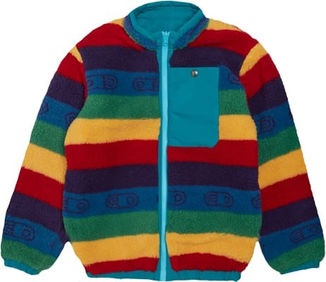 Airblaster Youth Double Puffling Reversible Fleece Jacket - rainbow stripe/teal - view large