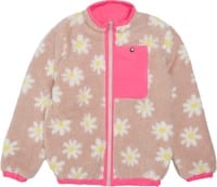 Airblaster Youth Double Puffling Reversible Fleece Jacket - blush big daisy