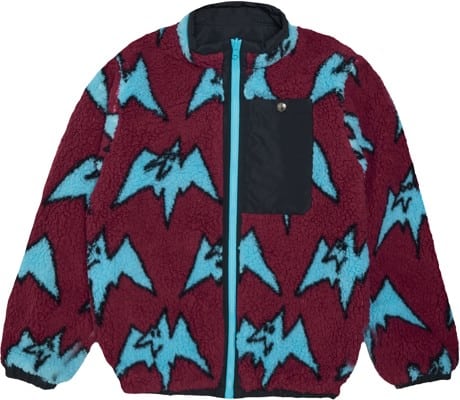 Airblaster Youth Double Puffling Reversible Fleece Jacket - plum big terry - view large