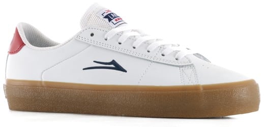 Lakai Newport Skate Shoes - white/gum leather - view large