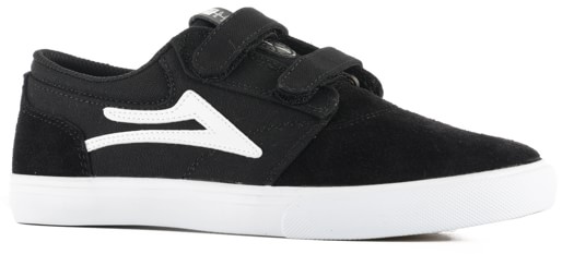Lakai Kids Griffin Skate Shoes - black/white suede - view large