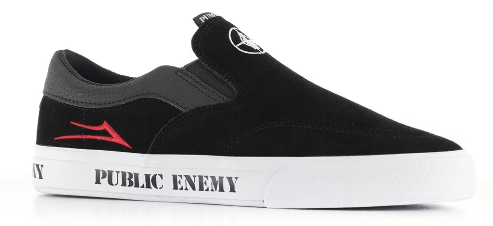 Lakai Owen VLK Slip-On Shoes - black/red suede | Tactics