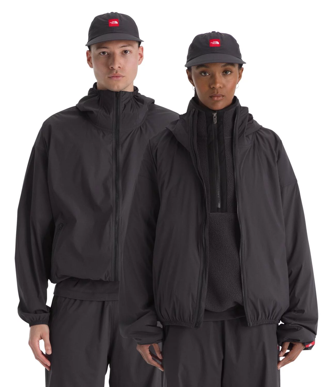 The North Face TNF Red Box Packable Hooded Wind Jacket - obsidian