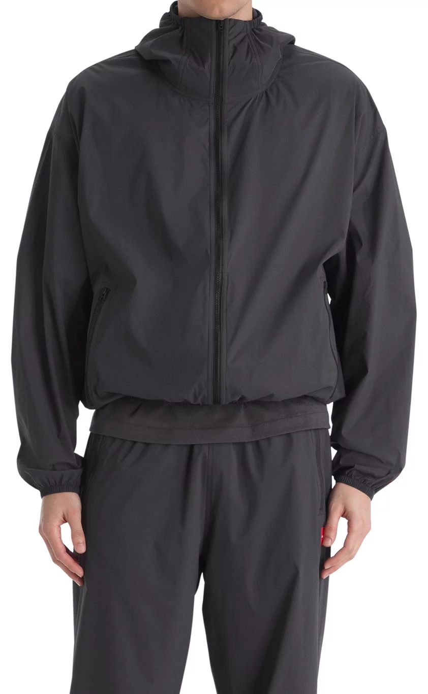 The North Face TNF Red Box Packable Hooded Wind Jacket - obsidian