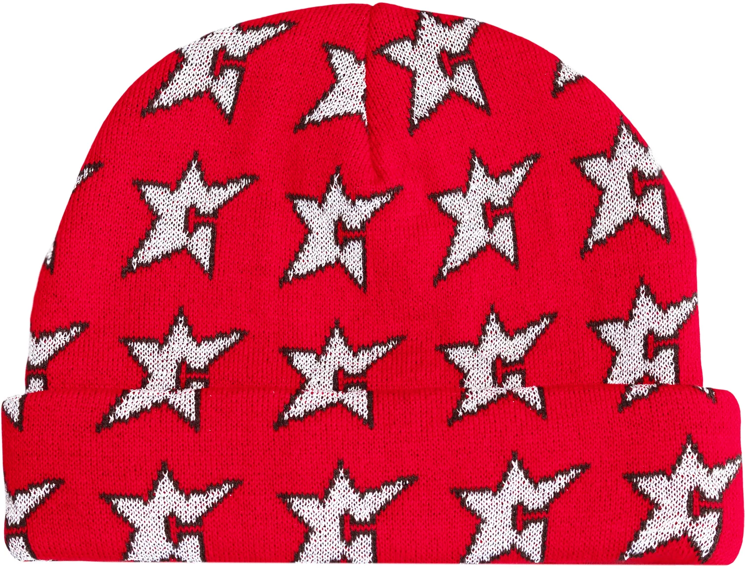 Carpet C-Star All Over Jacquard Beanie - red/silver | Tactics