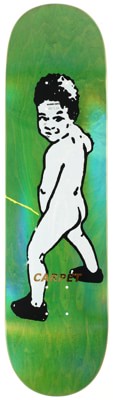 Carpet Kid Peeing 8.38 Skateboard Deck - green holo - view large