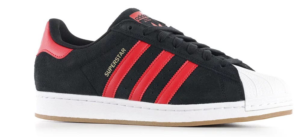 Adidas Superstar ADV Skate Shoes - core black/better scarlet/footwear white  | Tactics