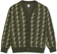 Polar Skate Co. Houndstooth Louis Cardigan Sweater - green
