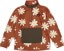 Airblaster Fleece Pullover Half Zip Sweatshirt - rust big daisy