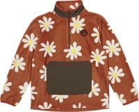Airblaster Fleece Pullover Half Zip Sweatshirt - rust big daisy