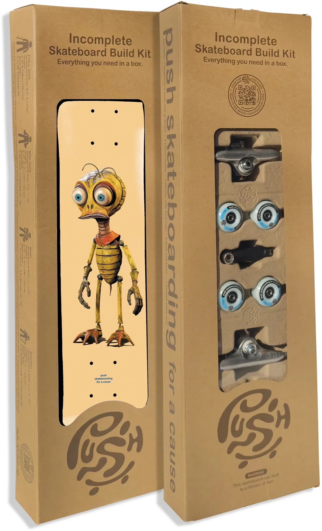 Push Bee Zombie Incomplete 8.0 Complete Skateboard - peach | Tactics