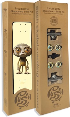 Push Lil Chimp Incomplete 7.25 Complete Skateboard - pale yellow - view large