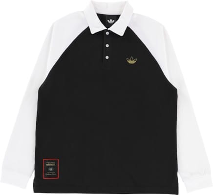 Adidas Tyshawn Rugby Polo Shirt - black/white - view large