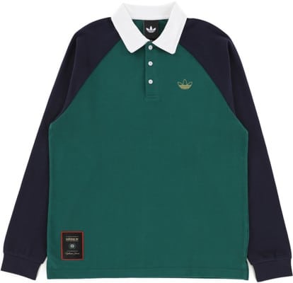 Adidas Tyshawn Rugby Polo Shirt - collegiate green/legend ink - view large