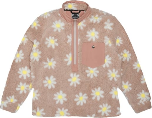 Airblaster Sherpa Half Zip Jacket - blush big daisy - view large
