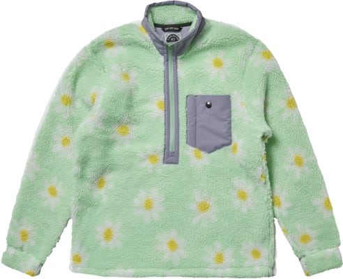 Airblaster Sherpa Half Zip Jacket - mint big daisy - view large