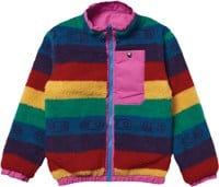 Airblaster Youth Double Puffling Reversible Fleece Jacket - rainbow stripe/pink