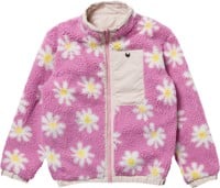 Airblaster Youth Double Puffling Reversible Fleece Jacket - super pink big daisy