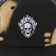 Creature Bonehead Flame Trucker Hat - greasy black - front detail