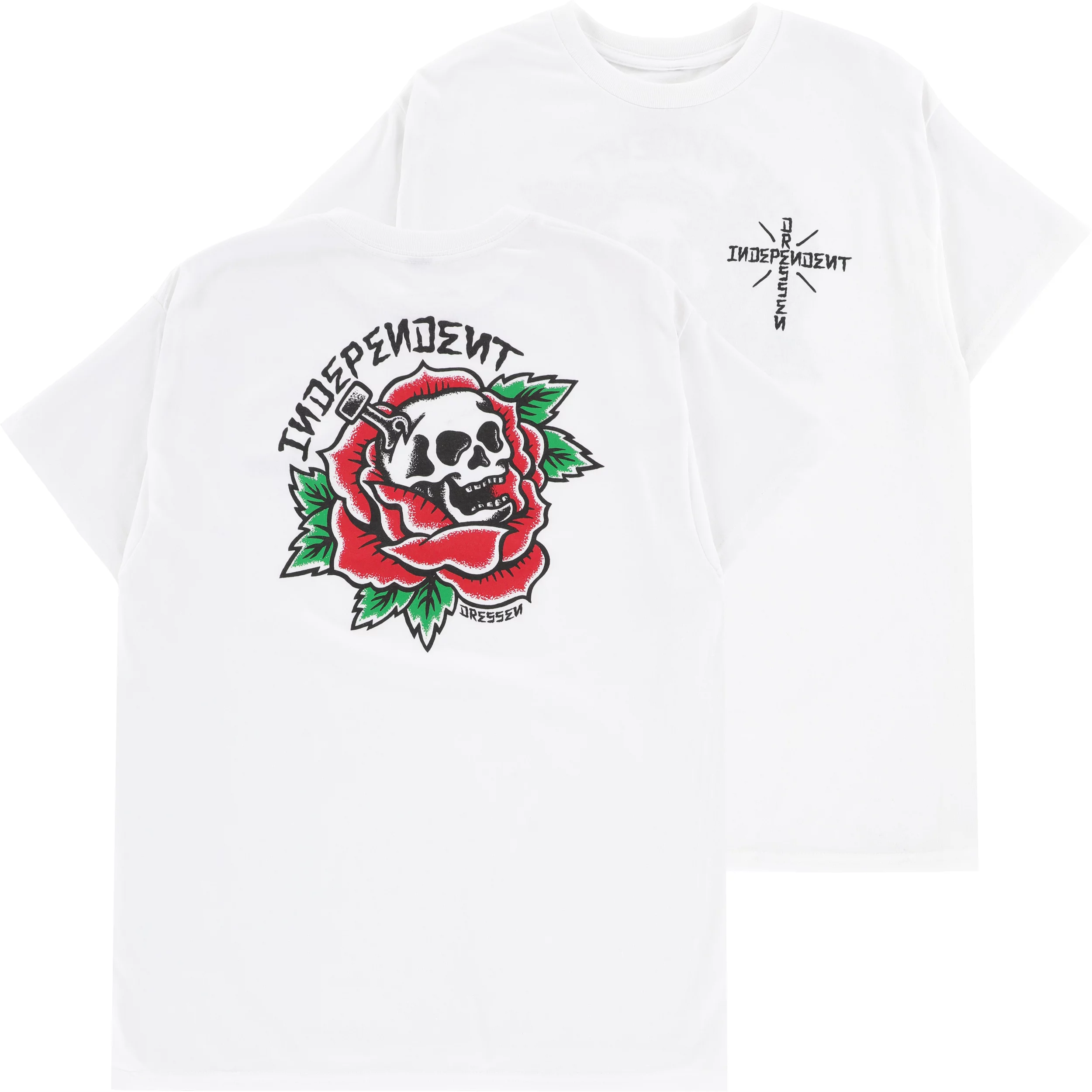 Independent Dressen Skull Rose T-Shirt - white | Tactics