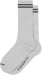 Polar Skate Co. 2 Stripes Long Rib Sock - heather grey/black