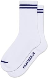 Polar Skate Co. 2 Stripes Long Rib Sock - white/blue