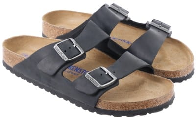 Birkenstock Arizona Oiled Soft Footbed Leather Soft Sandal Black Mens 10 Slides Mens Birkenstock Arizona Soft Footbed Slide Sandal - Black  main image 3