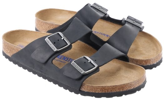 Birkenstock Arizona Soft Footbed Sandals - black oiled leather - view large