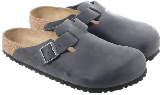 Birkenstock Boston Clog Slide Sandals - black oiled leather - view large
